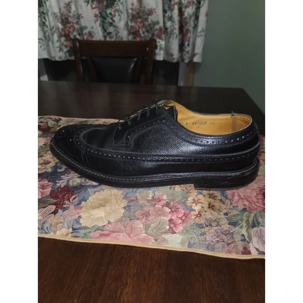 Vintage Florsheim Imperial Kenmoor 92604 Black Pebble Grain Longwing 10.5 D 1971